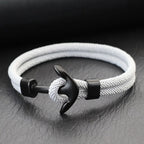 Pulsera ancla negra gris