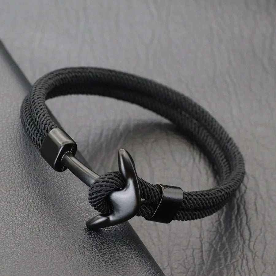 Pulsera ancla negra negro