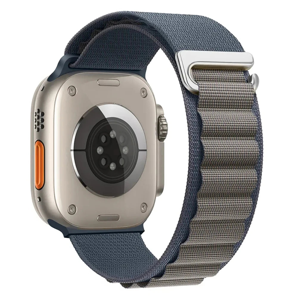 Pulsera Apple Watch con hebilla deportiva gris azul