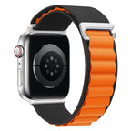 Pulsera Apple Watch con hebilla deportiva negro naranja