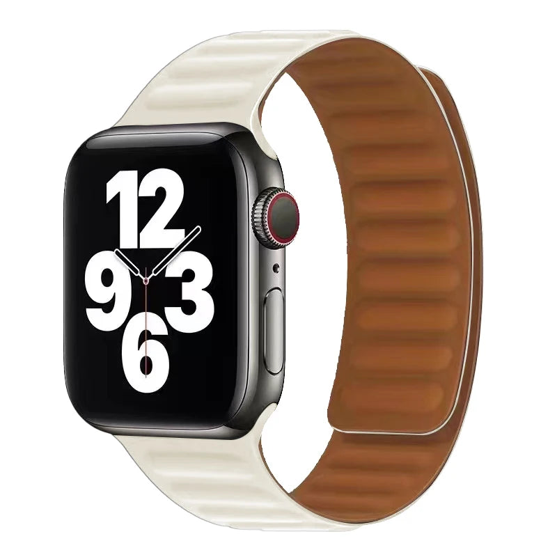 Pulsera Apple Watch con cierre magnético beige