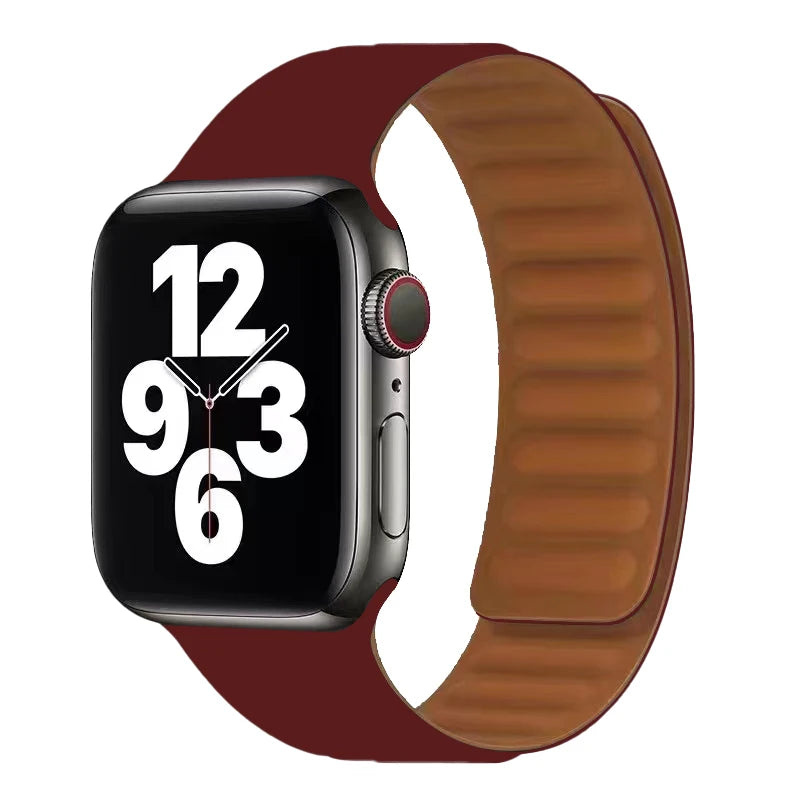 Pulsera Apple Watch con cierre magnético burdeos