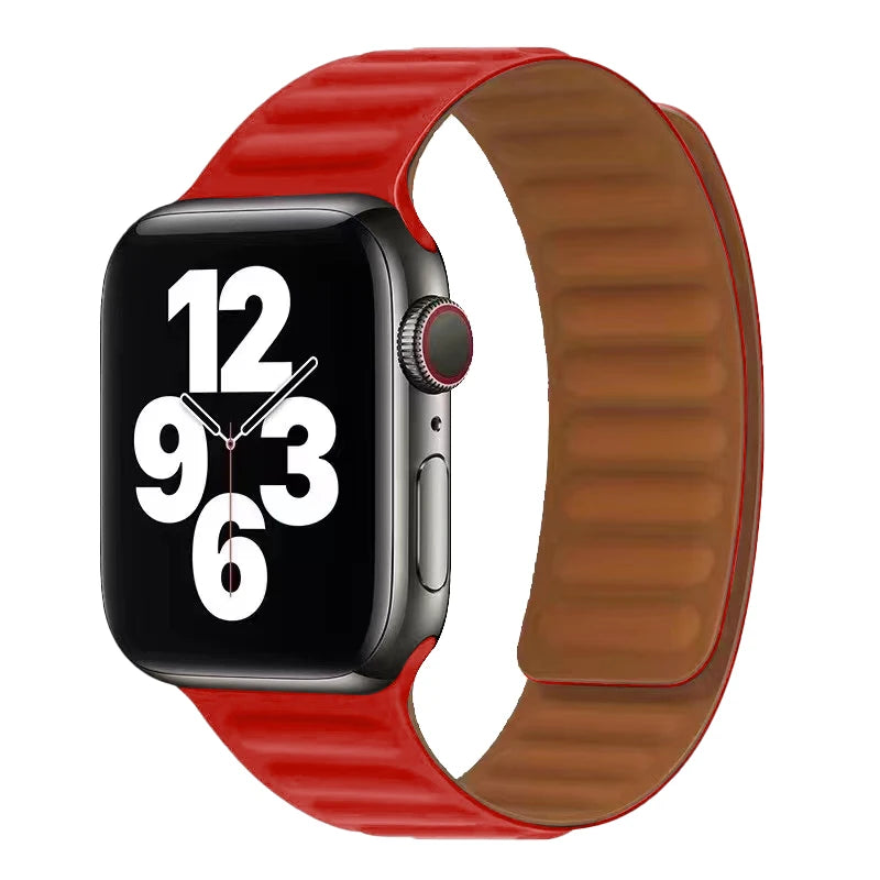 Pulsera Apple Watch con cierre magnético rojo