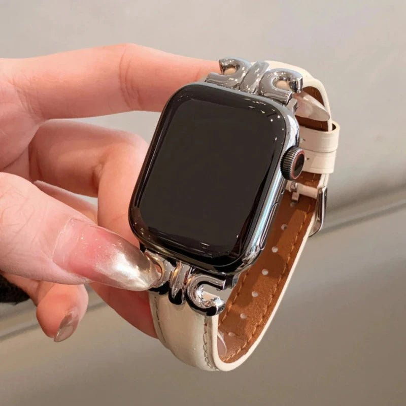 Pulsera de cuero para Apple Watch para mujer