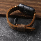 Pulsera Apple Watch Hombre en Cuero Grueso auténtico negro