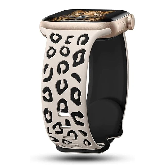 Pulsera Apple Watch Leopardo beige claro