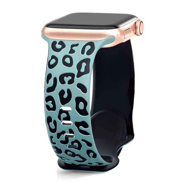 Pulsera Apple Watch Leopardo cian