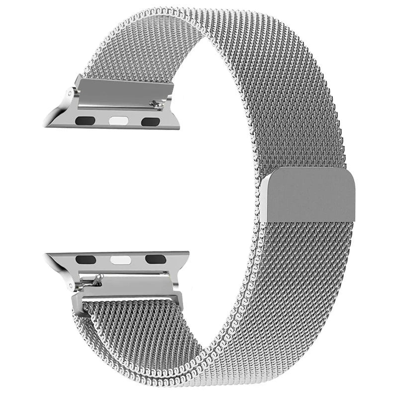 Pulsera Magnética para Apple Watch de Acero plateado