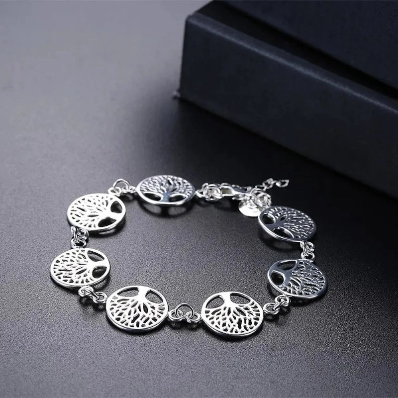 Pulsera Árbol de la Vida Gourmet Mujer Plata