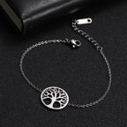 Pulsera Árbol de la Vida Cadena para Mujer Plata Fina