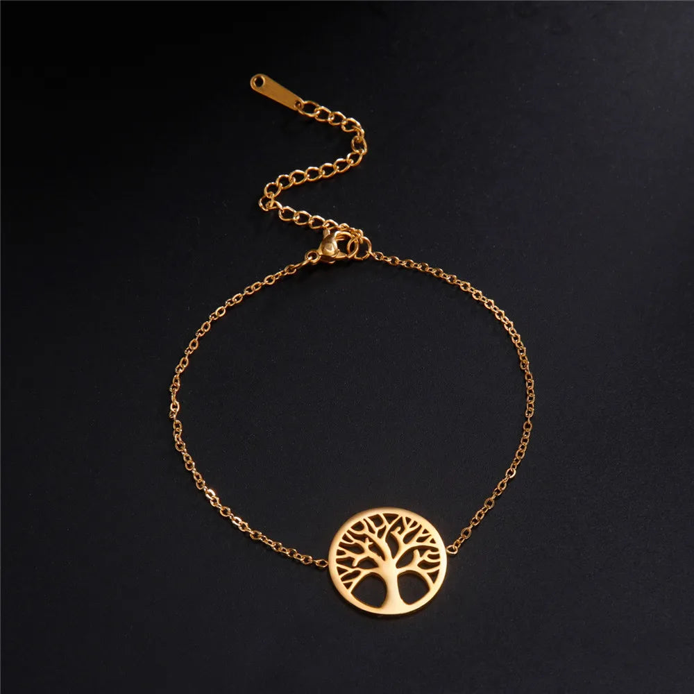 Pulsera Árbol de la Vida Pulsera Fina de Mujer Oro