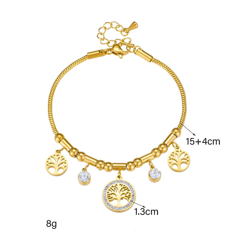 Pulsera árbol de la vida adornada con strass