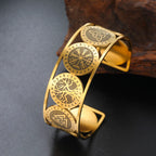 Pulsera árbol de la vida de estilo nórdico adornada con runas doradas