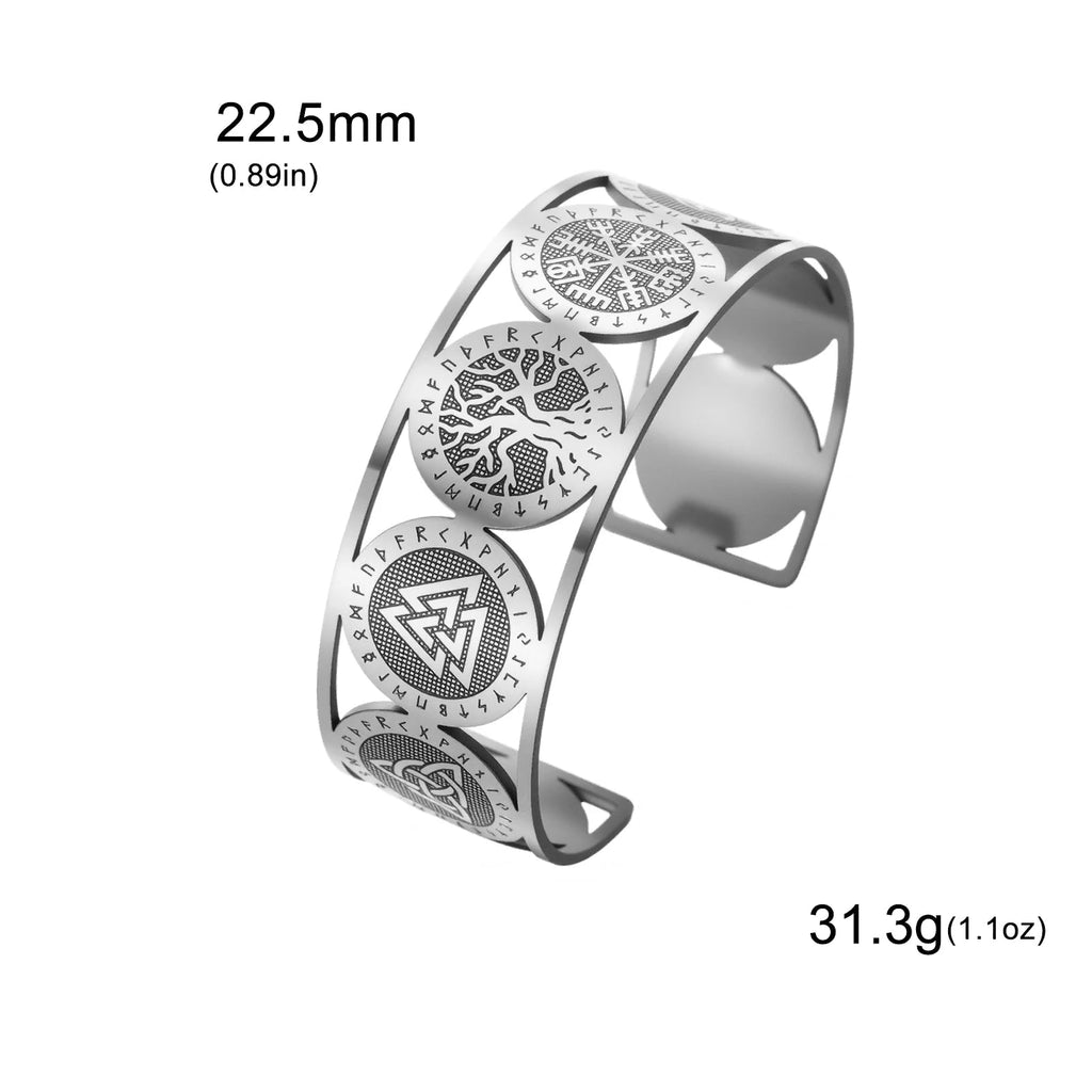 Pulsera árbol de la vida de estilo nórdico adornada con runas
