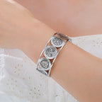 Pulsera árbol de la vida de estilo nórdico adornada con runas plateadas