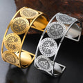 Pulsera árbol de la vida de estilo nórdico adornada con runas doradas