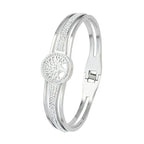 Pulsera con Árbol de la Vida y Cristal plateado