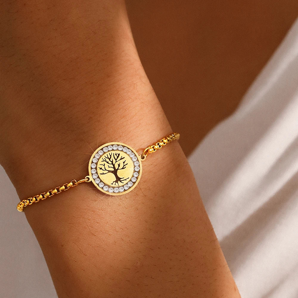Pulsera con Árbol de la Vida oro