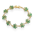 Pulsera con charms de palmeras en esmalte verde