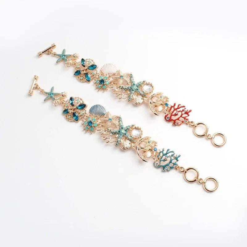 Pulsera con conchas de color rojo
