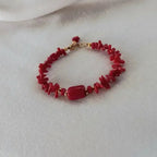 Pulsera con Coral Rojo