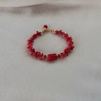 Pulsera con Coral Rojo