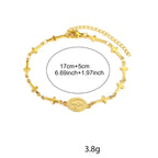 Pulsera con medalla de la Virgen María y cruz 