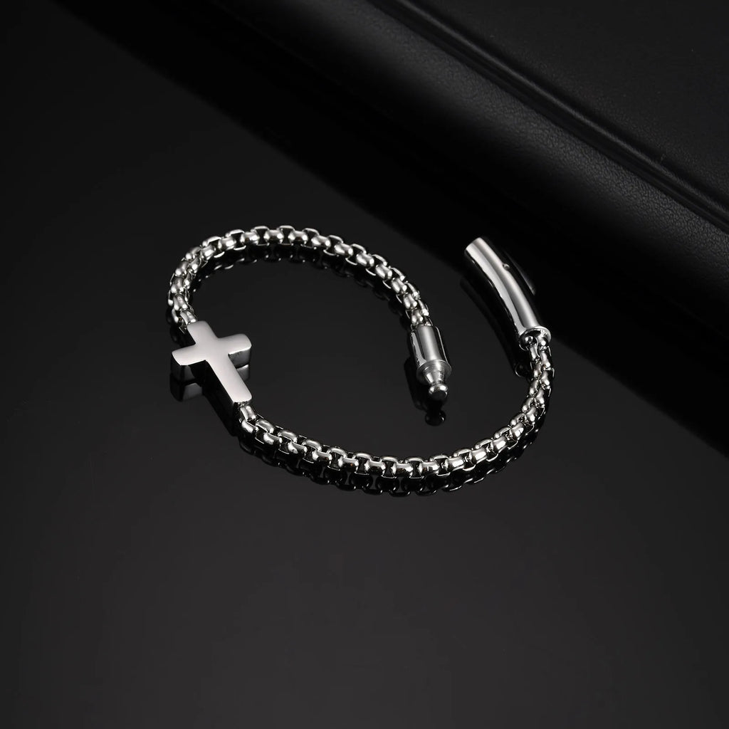 Pulsera con cruz horizontal