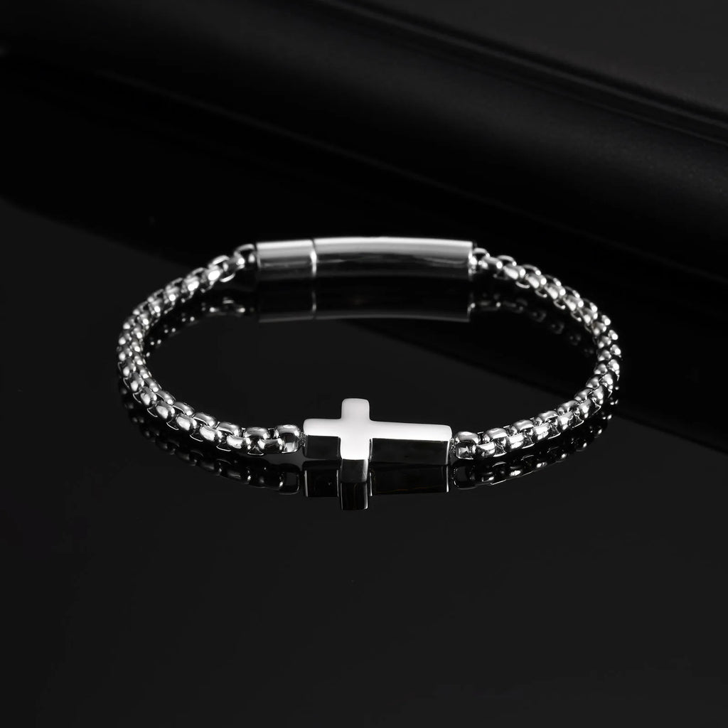 Pulsera con cruz horizontal