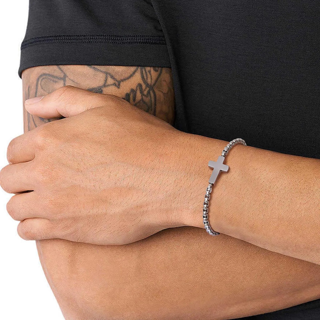 Pulsera con cruz horizontal