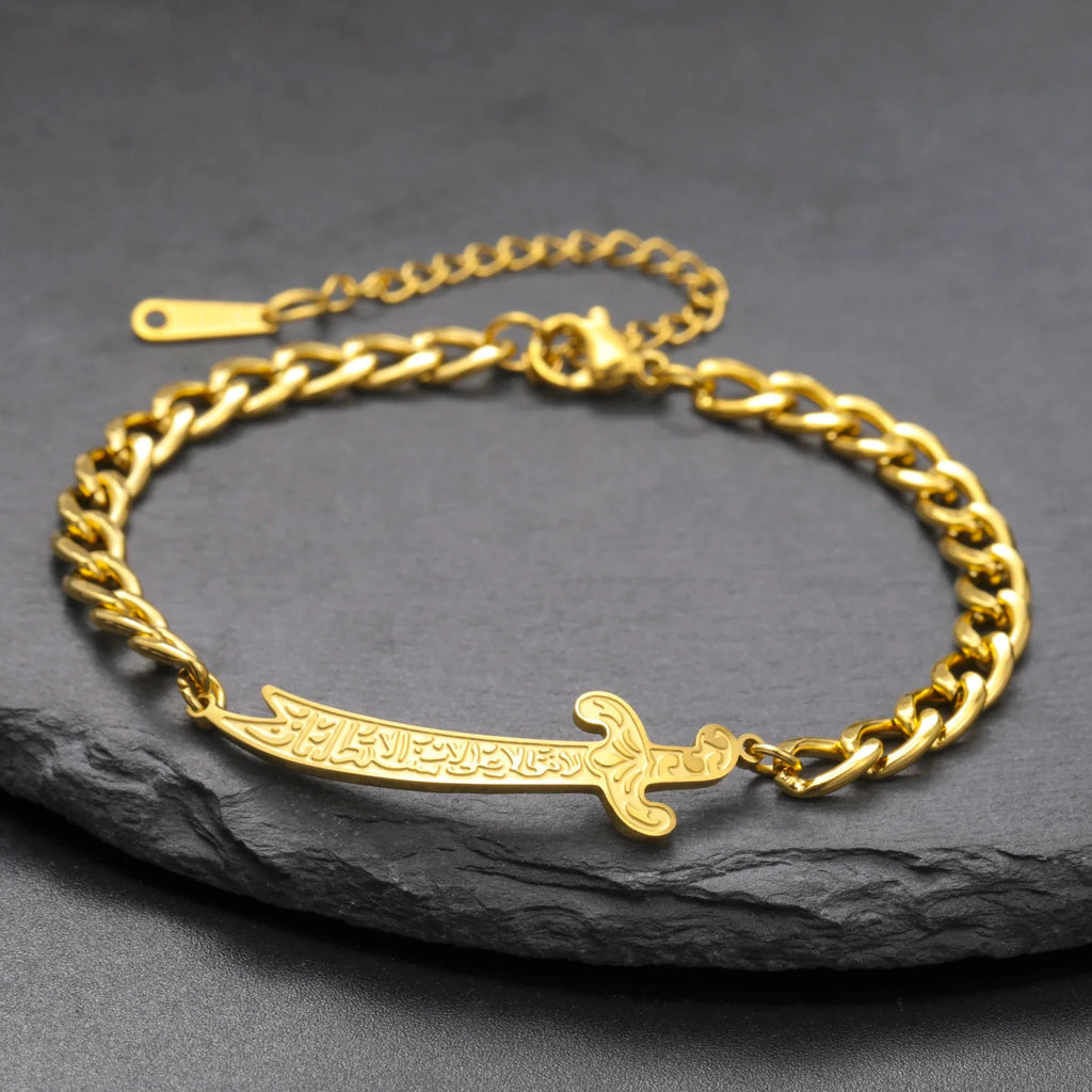 Pulsera con espada Ali Zulfiqar árabe oro