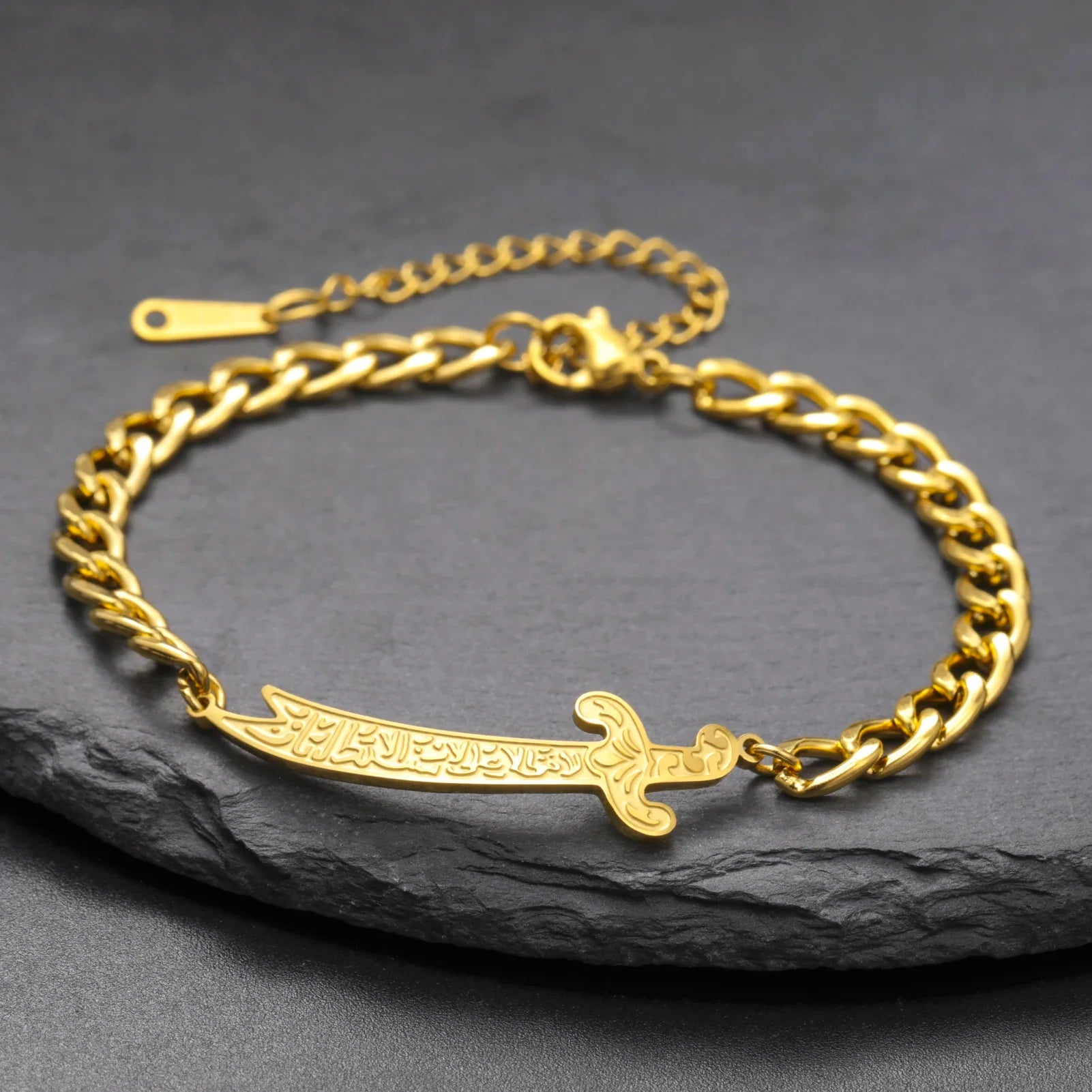 Pulsera con espada Ali Zulfiqar árabe oro