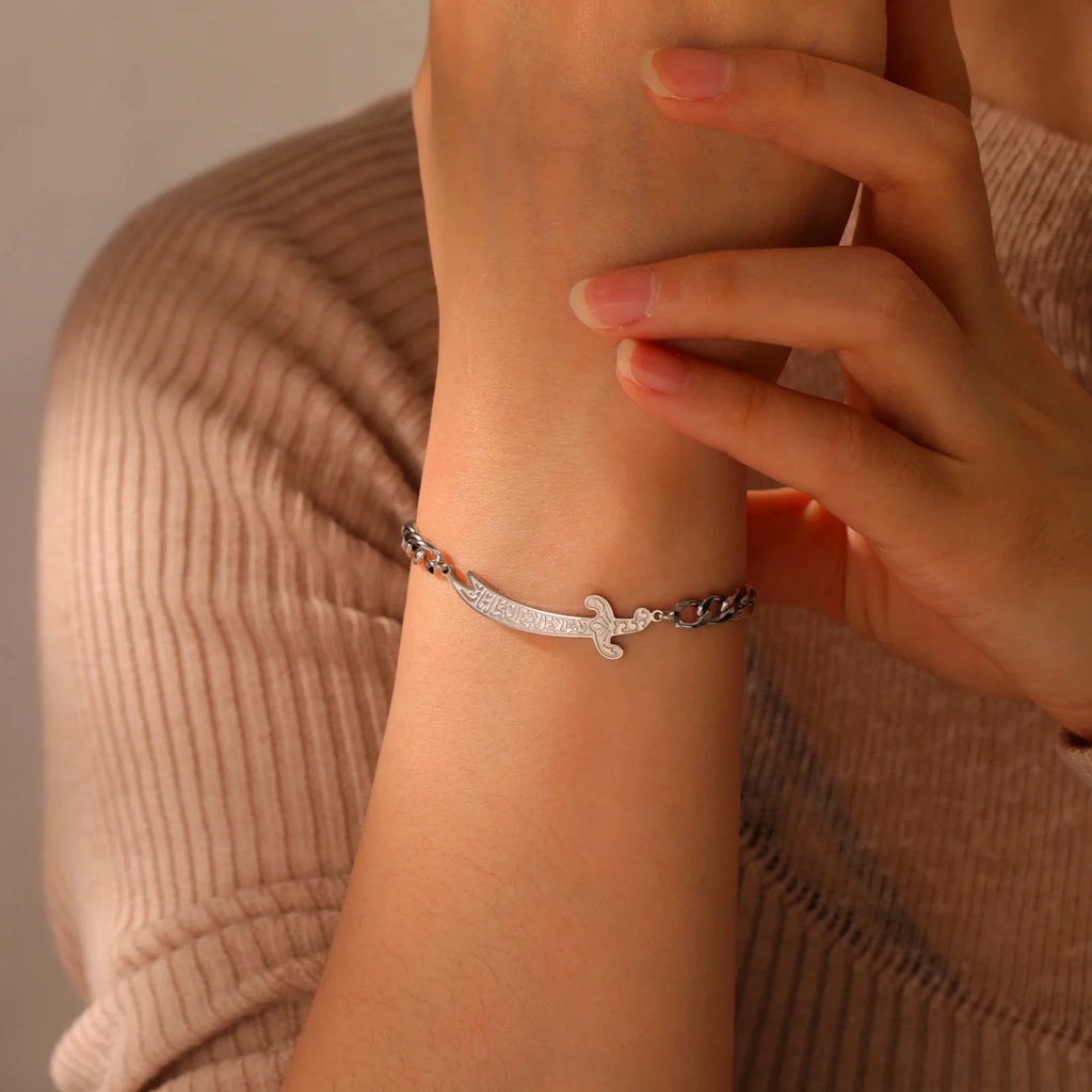 Pulsera con espada Ali Zulfiqar árabe plata