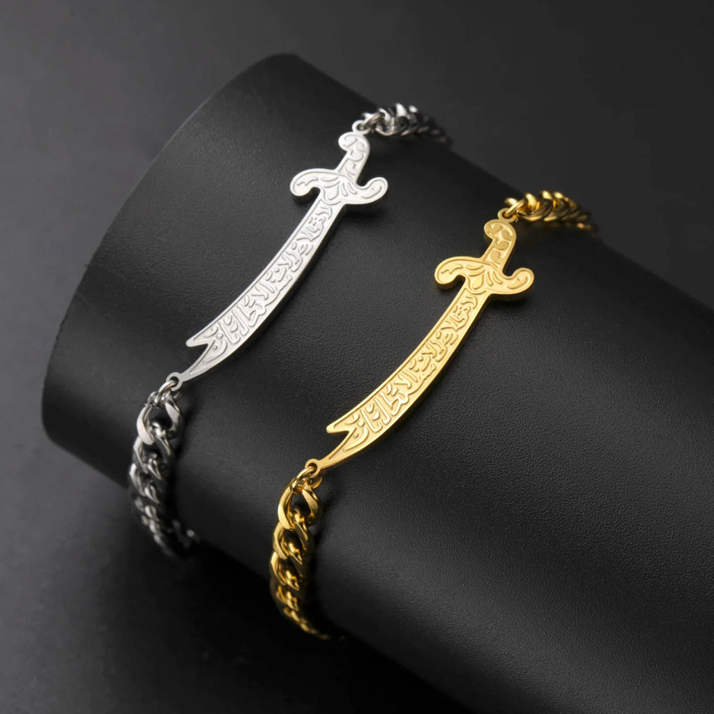 Pulsera con espada Ali Zulfiqar árabe oro