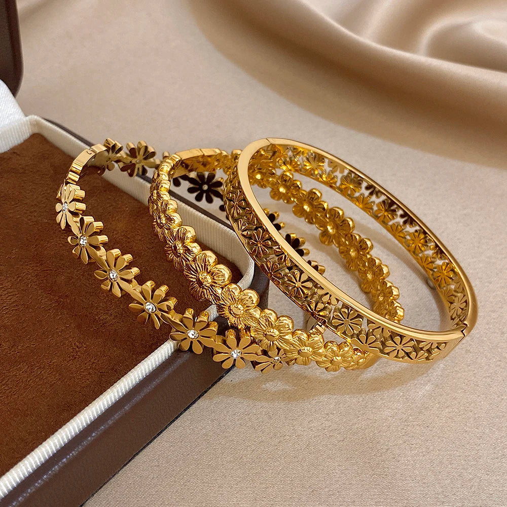 Pulsera con flores de campo margaritas