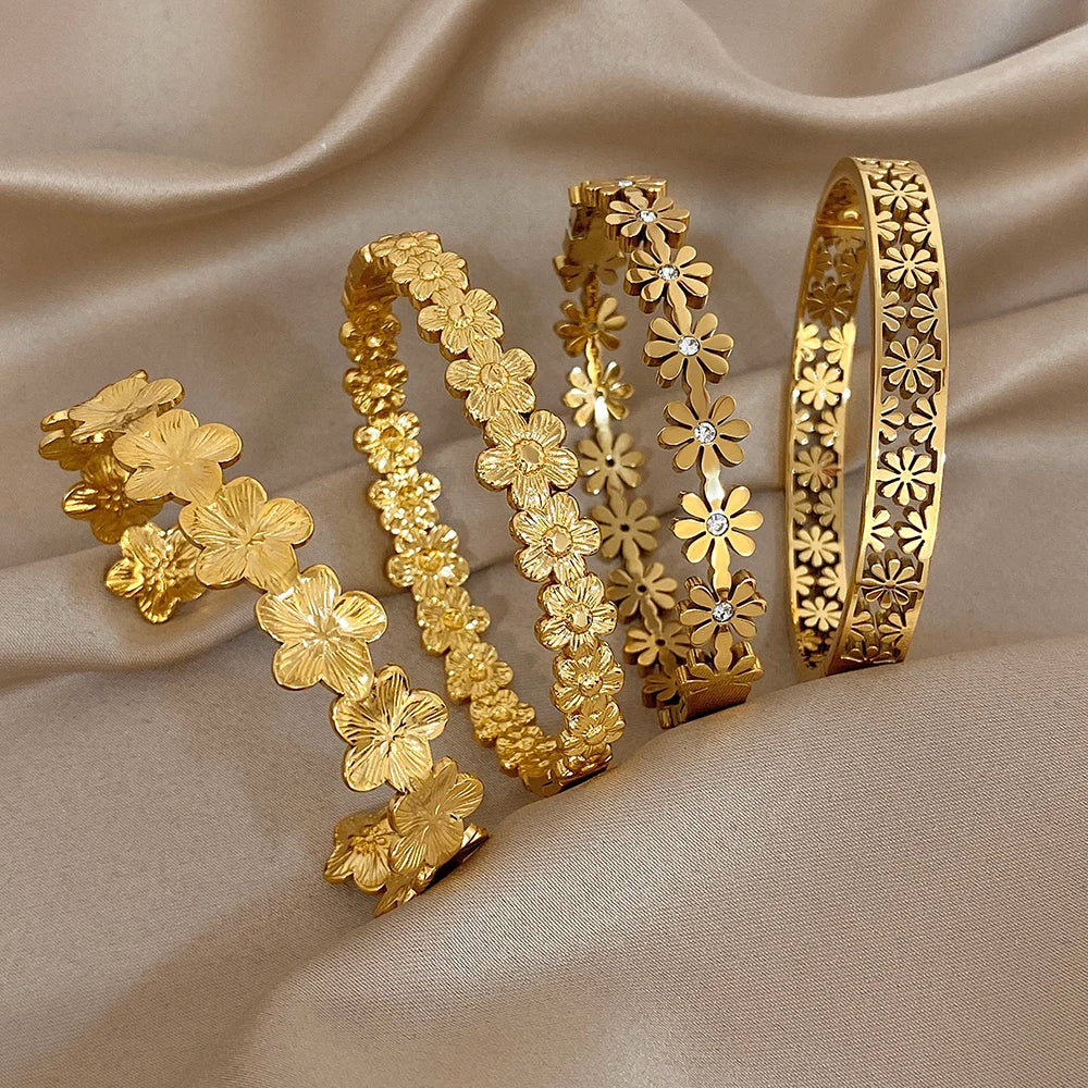 Pulsera con flores de campo margaritas