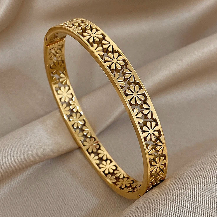 Pulsera con flores de campo corona de margaritas
