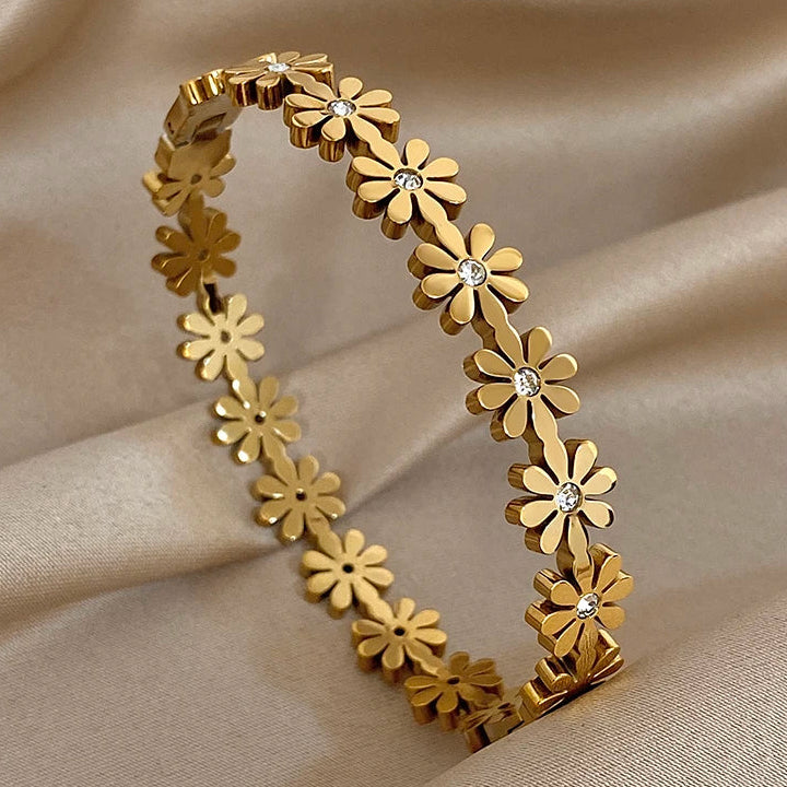 Pulsera con flores de campo margaritas