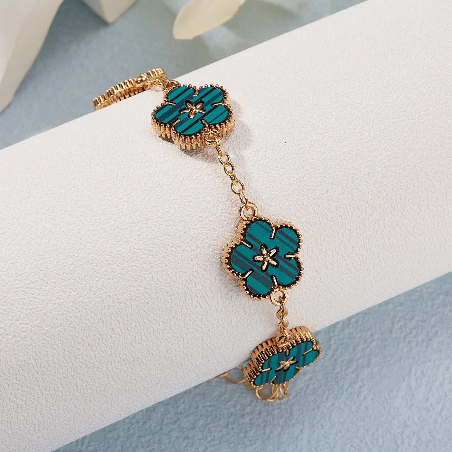 Pulsera con Flores para Mujer verde