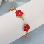 Pulsera con Flores para Mujer rojo