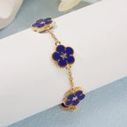 Pulsera con Flores para Mujer azul