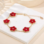 Pulsera con Flores para Mujer rojo