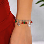 Pulsera con Copos de Nieve y Bolas de Navidad