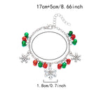 Pulsera con Copos de Nieve y Bolas de Navidad