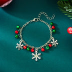 Pulsera con Copos de Nieve y Bolas de Navidad