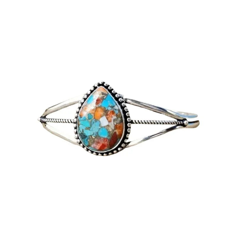Pulsera con gota de agua con turquesa
