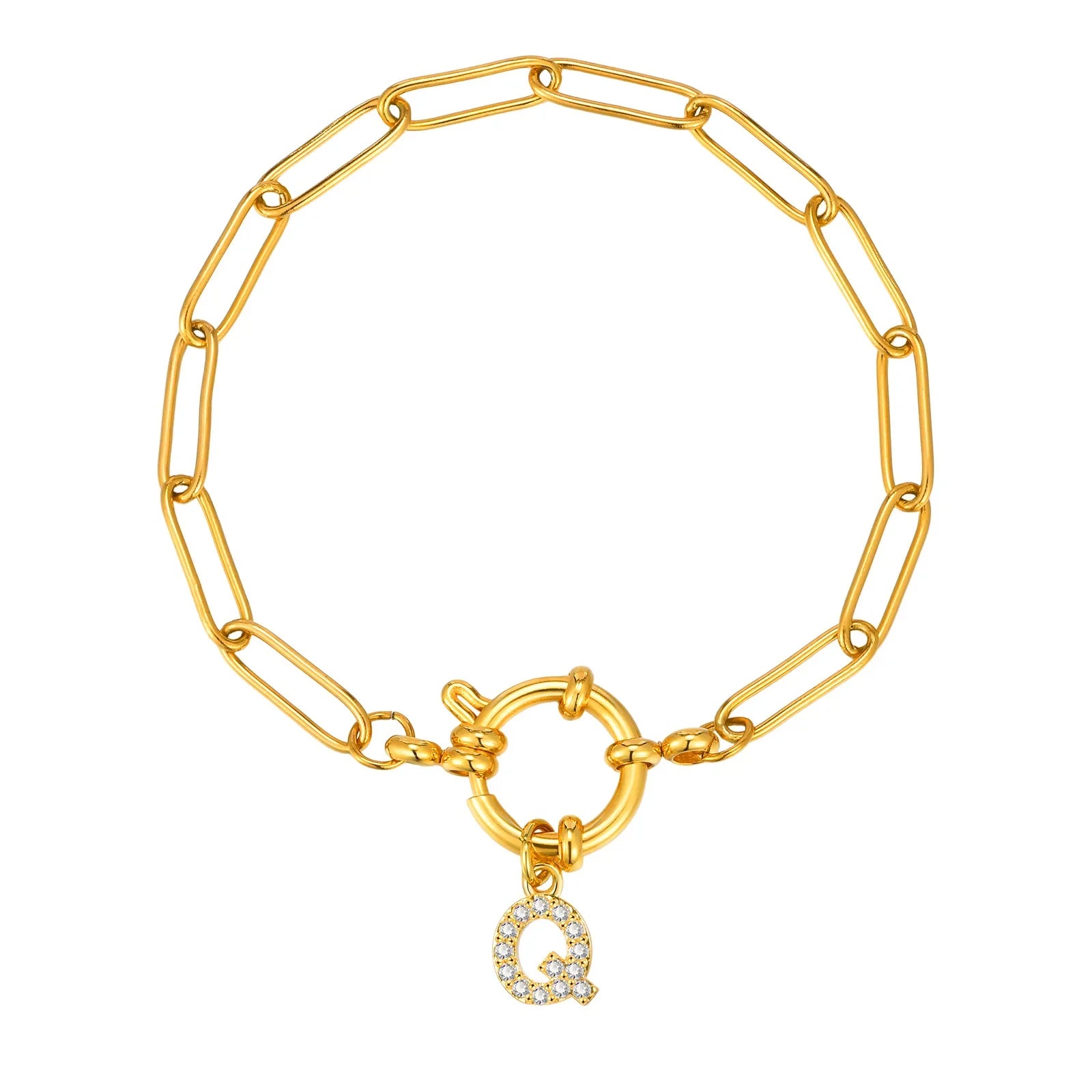 Pulsera personalizada con la inicial q
