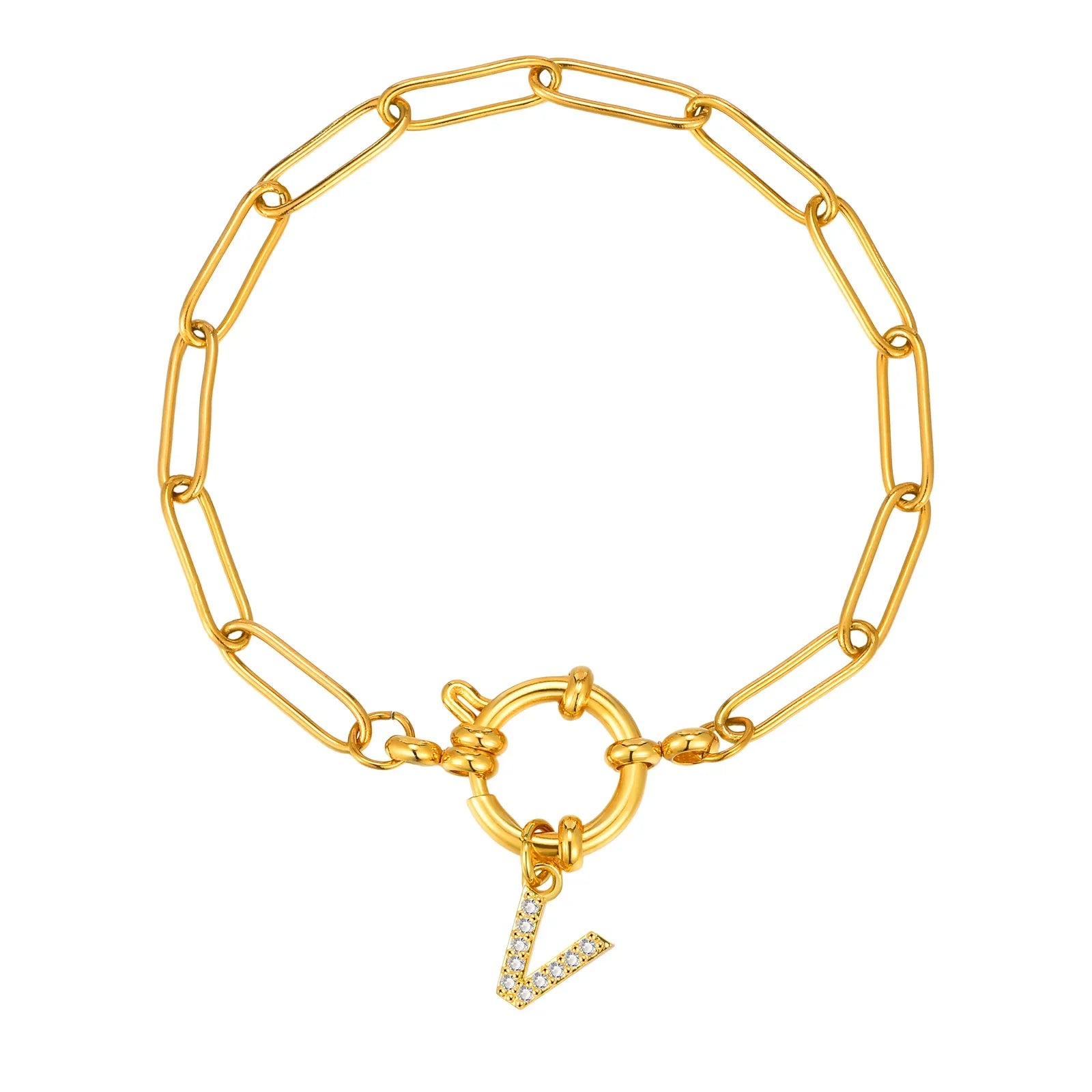 Pulsera personalizada con la inicial v