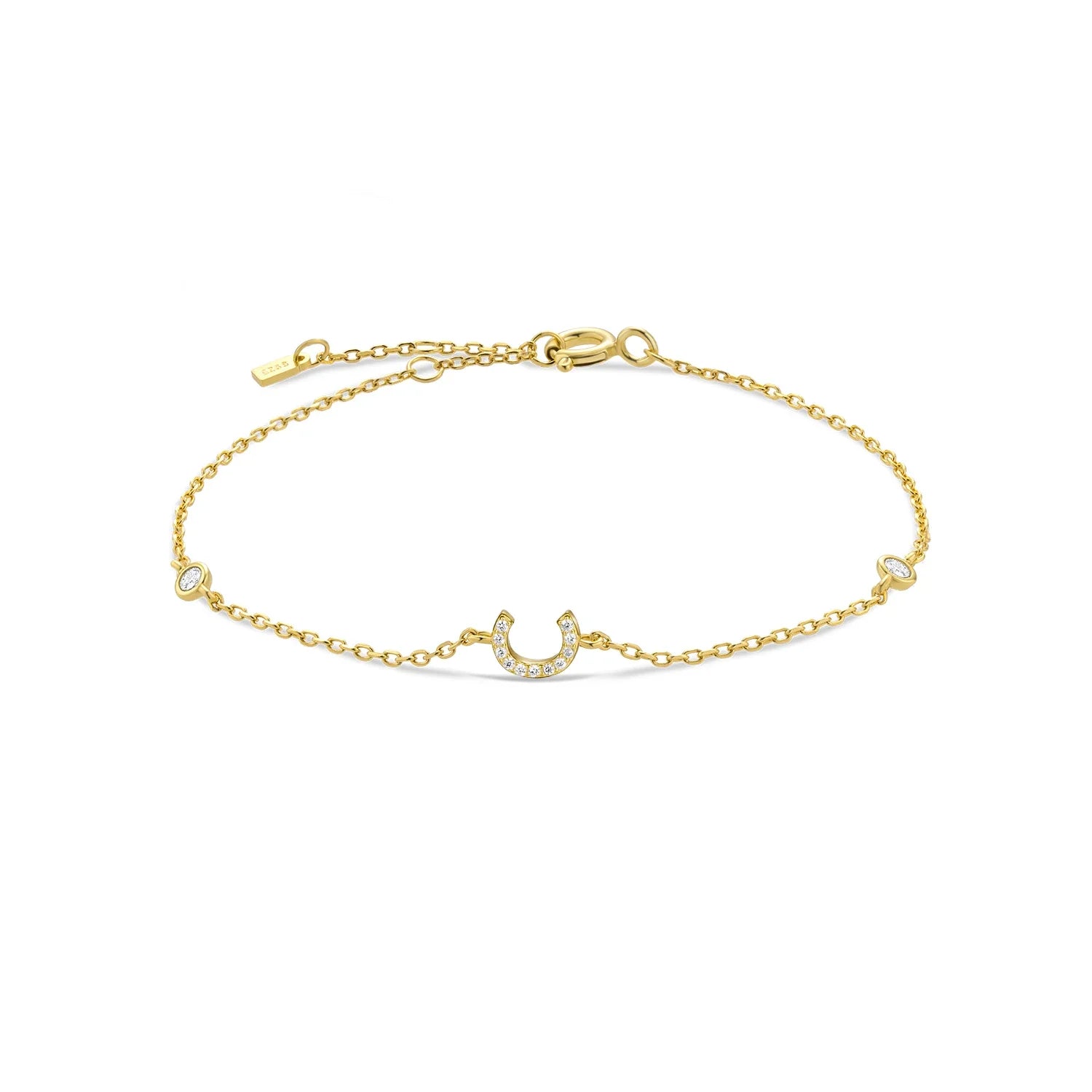 Pulsera con inicial de strass dorado c