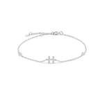 Pulsera con inicial de strass plateado h